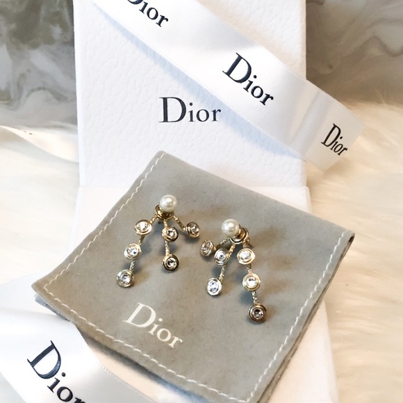 Dior Mis En Dior Crystal & Pearl Spray Earrings - Picture 1 of 6